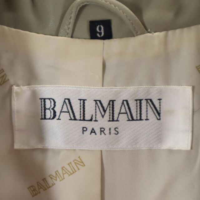 BALMAIN - バルマン 羊革 レザー コート 9 グレー BALMAIN 本皮