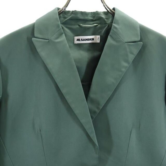 ジルサンダー シルク混合 テーラードジャケット 38 緑 JIL SANDER イタリア製 レディース 【中古】 【221122】