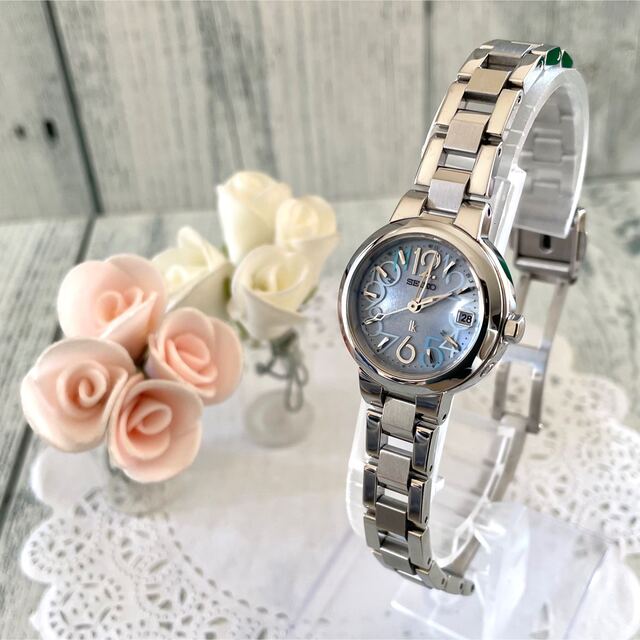 美品】SEIKO ルキア 腕時計 1B22-0AK0 電波ソーラー ブルー - 腕時計