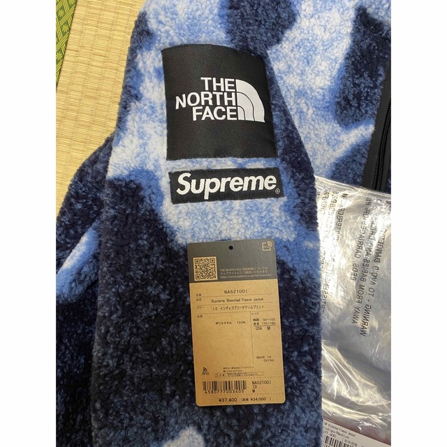 専用【M】supreme bleached denim print fleece