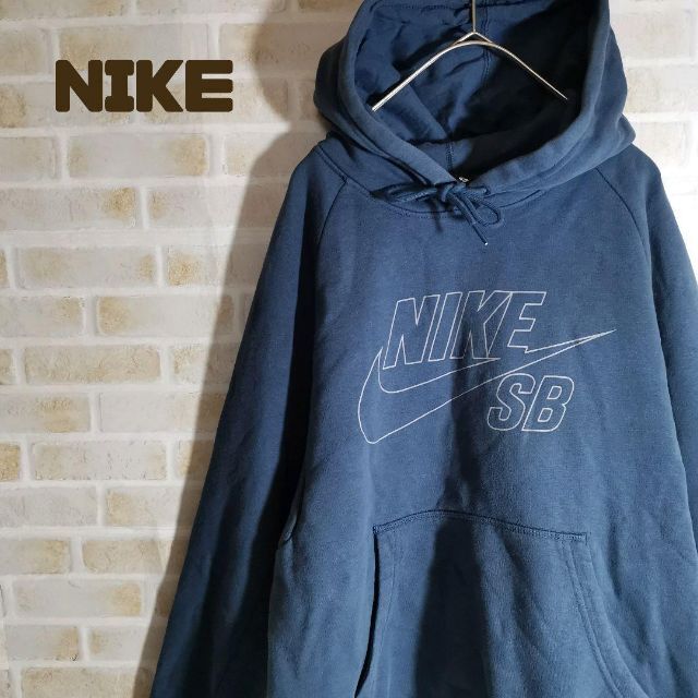 NIKE ナイキ パーカー プルオーバー スケボー 紺 ネイビーSELECT_古着