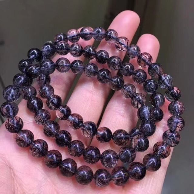 ⭐︎【天然】ブラックルチルクォーツ ブレスレット 7.2mm-
