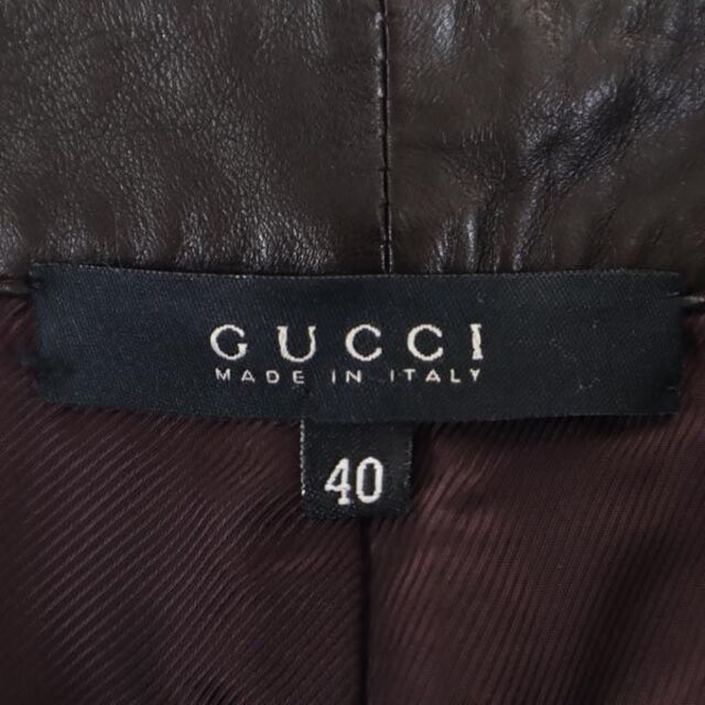 Gucci - グッチ イタリア製 羊革 レザーパンツ 40 焦茶 GUCCI 本皮