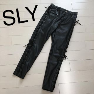 スライ(SLY)のSLYハイウエストレースアップレザーパンツmoussy.rienda.RODEO(スキニーパンツ)