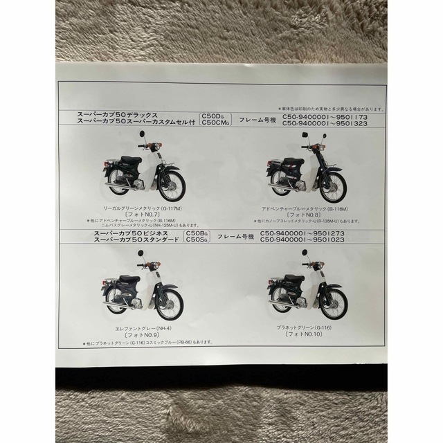 ホンダ(ホンダ)のスーパーカブ50.70.90 パーツリスト 自動車/バイクのバイク(カタログ/マニュアル)の商品写真