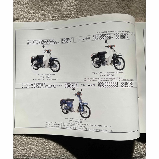 ホンダ(ホンダ)のスーパーカブ50.70.90 パーツリスト 自動車/バイクのバイク(カタログ/マニュアル)の商品写真