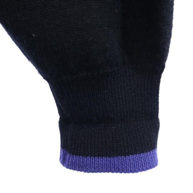 ケンゾー ウール100％  ロゴ刺繍 ゴルフニット 黒系 KENZO 長袖セーター メンズ  221115