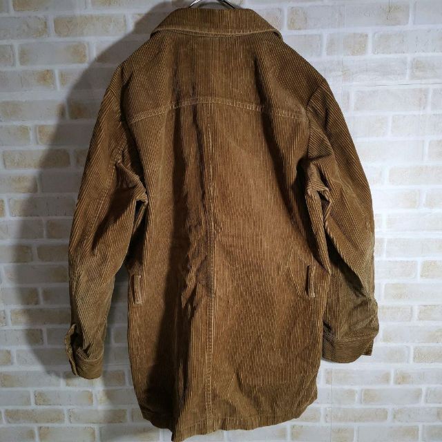 90s 80s シャツ ジャケット 長袖 太畝 コーデュロイ キャメル