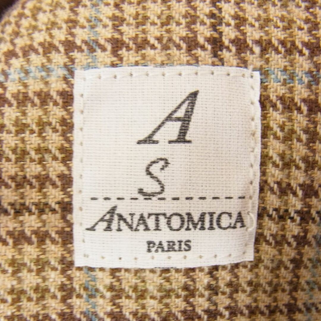 ANATOMICA アナトミカ Arthur アルチュール コットンリネン シルク混 ショート ハーフ コート ジャケット ブラウン系 S【極上美品】