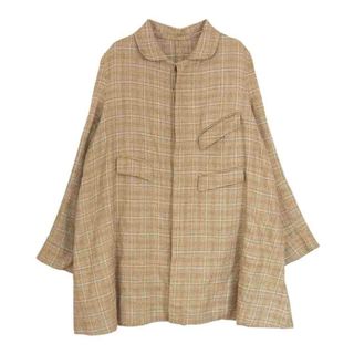 アナトミカ(ANATOMICA)のANATOMICA アナトミカ Arthur アルチュール コットンリネン シルク混 ショート ハーフ コート ジャケット ブラウン系 S【極上美品】【中古】(ステンカラーコート)