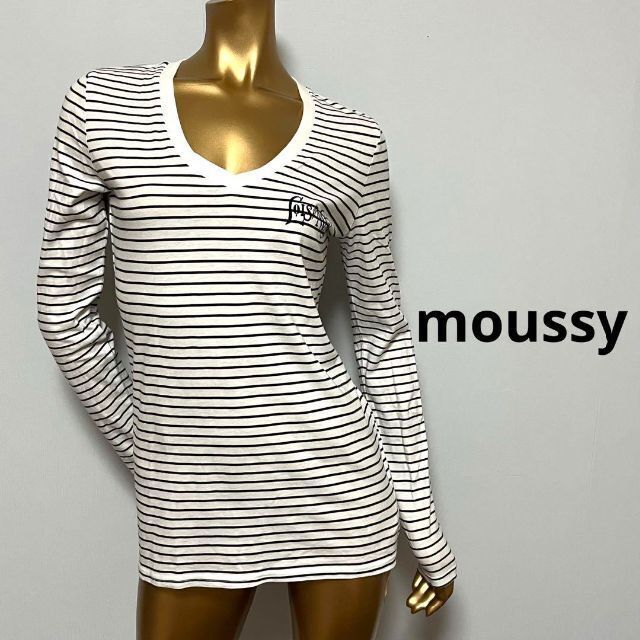 moussy(マウジー)の【2298】moussy ボーダー 長袖 Tシャツ スカル レディースのトップス(Tシャツ(長袖/七分))の商品写真