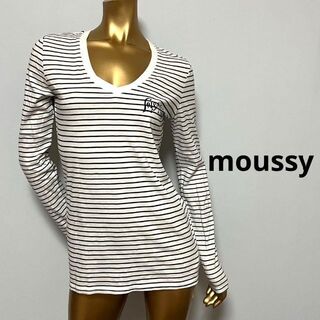 マウジー(moussy)の【2298】moussy ボーダー 長袖 Tシャツ スカル(Tシャツ(長袖/七分))
