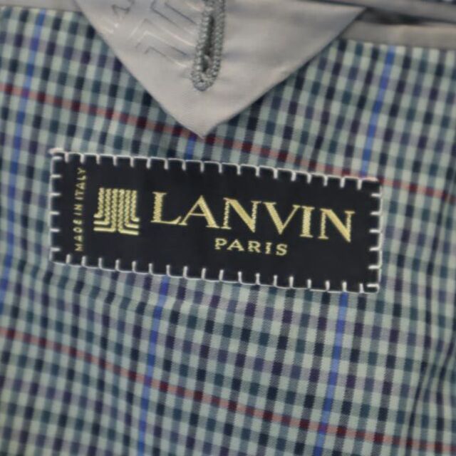 ランバン オールド　イタリア製 チェック テーラードジャケット 50 グレー系 LANVIN メンズ 古着 221117