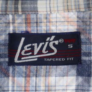 リーバイス 70s ヴィンテージ  ギンガムチェック 長袖 ウエスタンシャツ S レッド系 Levi's メンズ   【221008】 メール便可