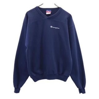 チャンピオン(Champion)のチャンピオン スウェット M ネイビー系 Champion ロゴ 裏起毛 トレーナー メンズ 古着 221111(その他)