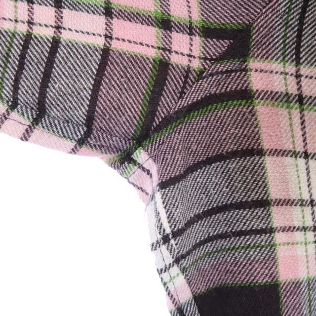 ダブルジェイケイ チェック柄 長袖 シャツ ピンク×茶×緑 wjk 日本製 メンズ   【221121】 メール便可 5