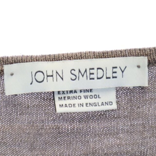 ジョンスメドレー 英国製 ウール100％ Vネック ニット S ブラウン系 JOHN SMEDLEY 長袖 セーター メンズ   【221120】 メール便可