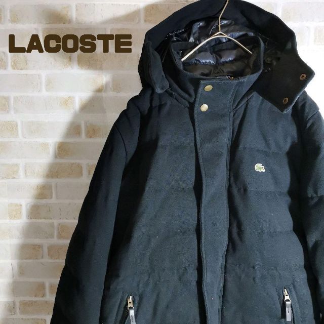 LACOSTE(ラコステ)のLACOSTE ラコステ ダウン ジャケット ピケ 黒 フェザー 人気 完売品 メンズのジャケット/アウター(マウンテンパーカー)の商品写真