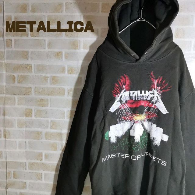 METALLICA(メタリカ)のMETALLICA メタリカ プルオーバー パーカー フーディー 深緑 メンズのトップス(パーカー)の商品写真