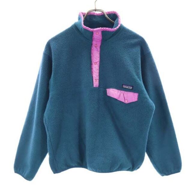 パタゴニア 90s USA製 スナップT フリースジャケット M グリーン×ピンク patagonia メンズ   【R221115】