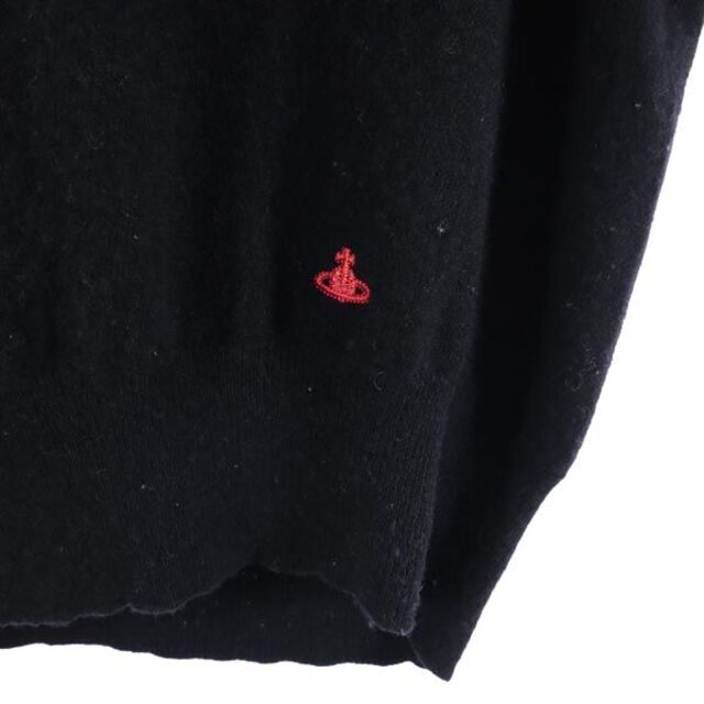 ヴィヴィアンウエストウッド レッドレーベル ウール100％ ロゴ刺繍 ニット 2 黒 Vivienne Westwood 長袖セーター メンズ   【221130】 3