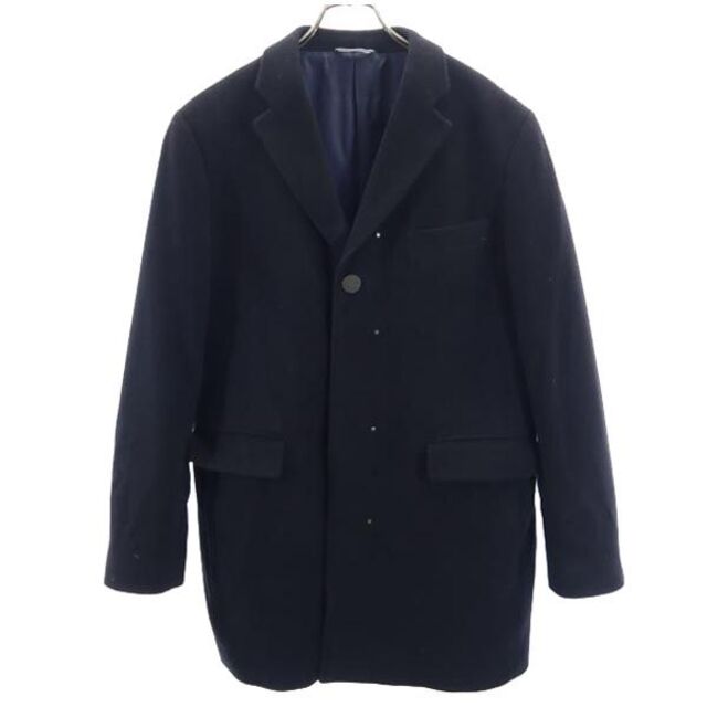 78cm身幅ランバンオンブルー アンゴラ ウールブレンド チェスター コート 48 濃紺 LANVIN en Bleu メンズ   【221111】