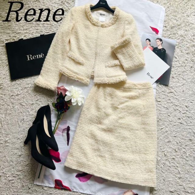 お値下げ＊Rene ツイードジャケット&スカート ブラック