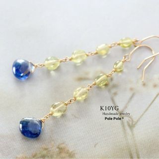 【再…販】K10YG サファイアとカイヤナイトのピアス(ピアス)