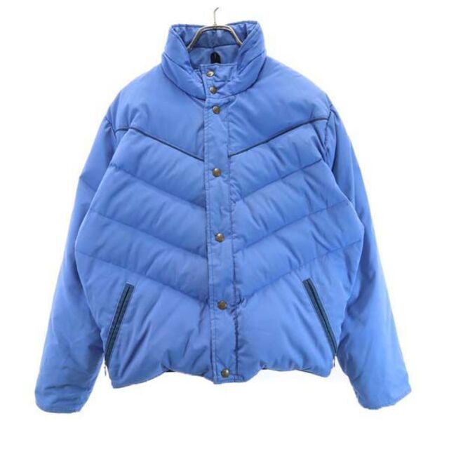 70s ウールリッチ USA製 ダウンジャケット M 青 WOOLRICH ヴィンテージ