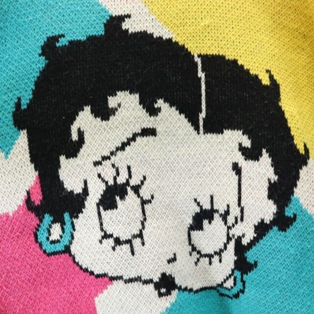 80s 90s ベティブープ ベティちゃん ニット BETTY BOOP 長袖 セーター 日本製 ウールブレンド オールド ヴィンテージ メンズ 古着  R221108