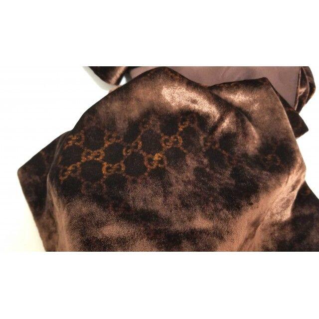GUCCI グッチ ベロア GG柄 マフラー ストール シルク-
