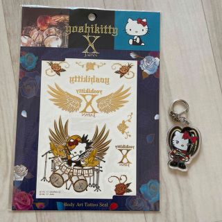 ハローキティ(ハローキティ)のyoshikitty  シール　キーホルダー(ミュージシャン)