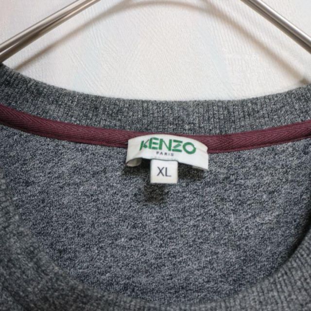 超希少】ケンゾー KENZO トレーナー ビッグロゴ 刺繍 古着 XL グレー-