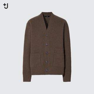 ユニクロ(UNIQLO)の【XXL】UNIQLO +J プレミアムラムVネックカーディガン ダークブラウン(カーディガン)