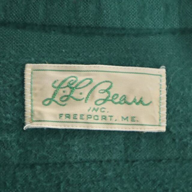 LLBean フリースジャケット メンズ 筆記体 刺繍 ロゴ  エルボーパッチ