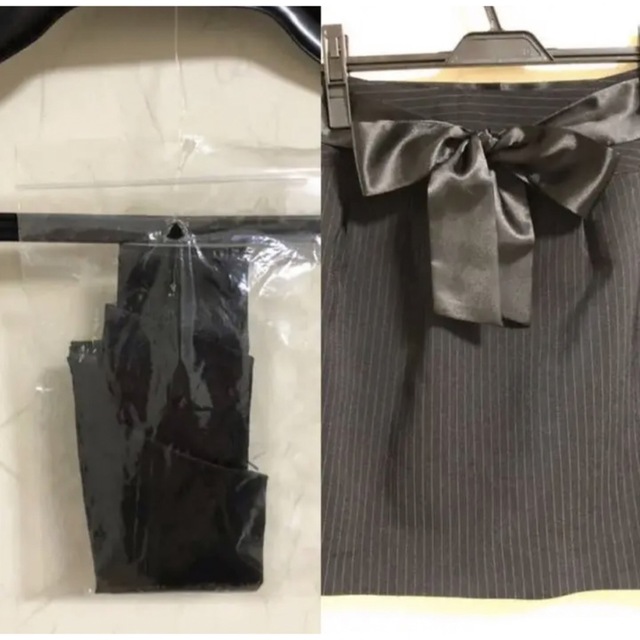 ピンストライプスーツ6点セット レディースのフォーマル/ドレス(スーツ)の商品写真