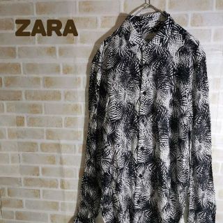 ザラ(ZARA)のZARA ザラ シャツ 長袖 レーヨン トライバル カモ ボタニカル 古着(シャツ)