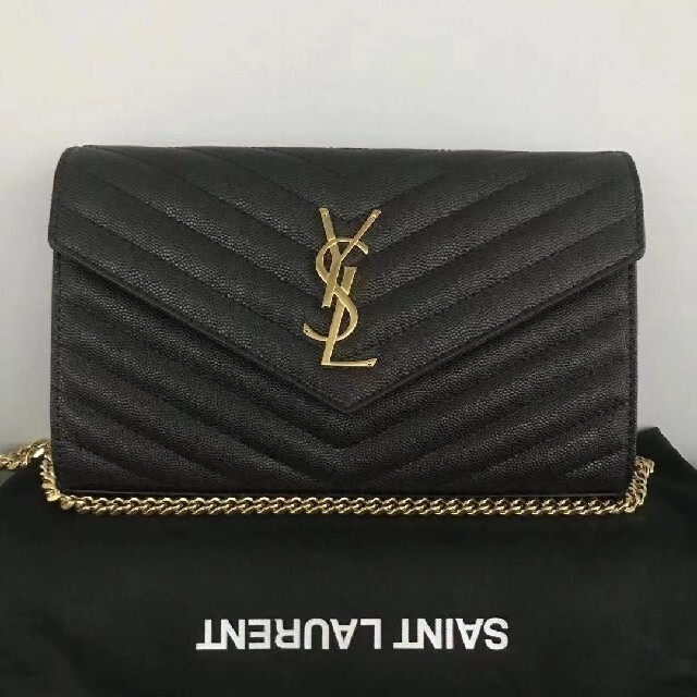 サンローランパリ チェーンウォレット YSLモノグラム キルティング www