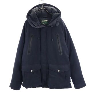 ショット(schott)のショット シップスジェットブルー コラボ ダウンジャケット S グレー系 DOWN ET PLUME by schott SHIPS JET BLUE フード メンズ 古着 221118(ダッフルコート)