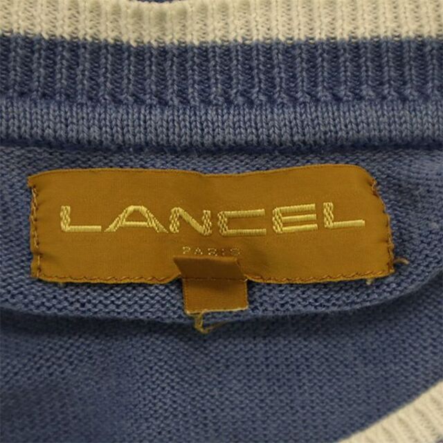 ランセル 刺繍 長袖コットンニット M ブルー×ホワイト LANCEL レディース   【221119】 6