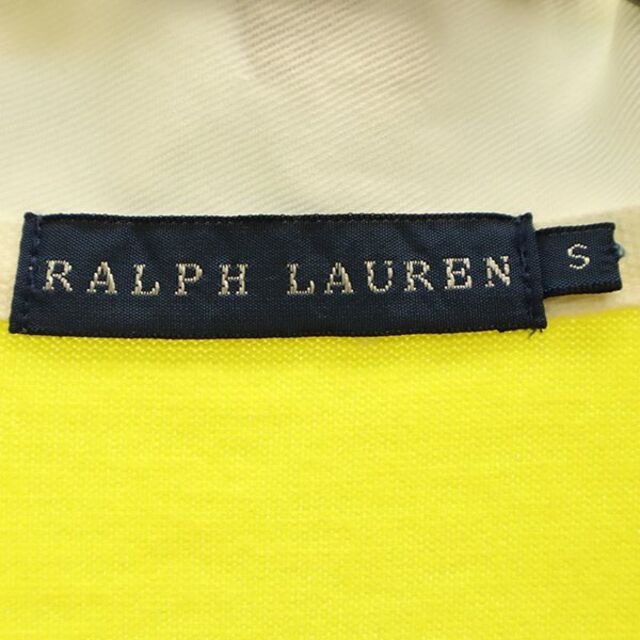 Ralph Lauren(ラルフローレン)のラルフローレン 袖ボーダー柄 長袖 ポロシャツ S イエロー RALPH LAUREN ラガーシャツ メンズ 【中古】  【221119】 メンズのトップス(ポロシャツ)の商品写真