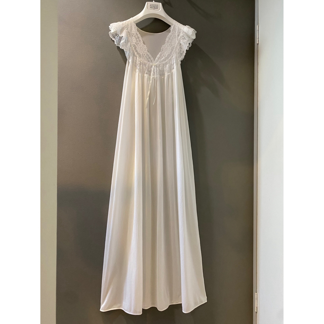 アンティーク ビンテージ 70s USA ホワイト リボン レース ドレス 美品