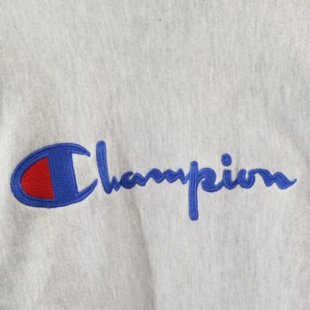 チャンピオン リバースウィーブ 90s USA製 ロゴ 刺繍 スウェット M グレー Champion トレーナー 裏起毛 メンズ   【221109】