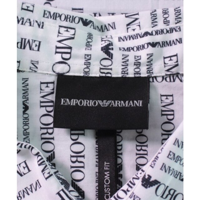 Emporio Armani(エンポリオアルマーニ)のEMPORIO ARMANI カジュアルシャツ XXL 白x黒(総柄) 【古着】【中古】 メンズのトップス(シャツ)の商品写真