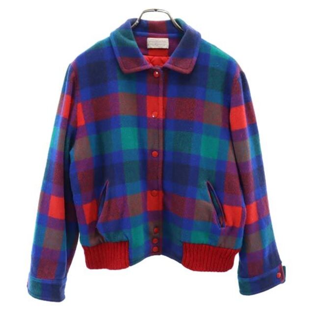 PENDLETON(ペンドルトン)のペンドルトン USA製 チェック柄 ジャケット ブルー系 PENDLETON 裏キルティング レディース 【中古】  【221126】 レディースのジャケット/アウター(ロングコート)の商品写真