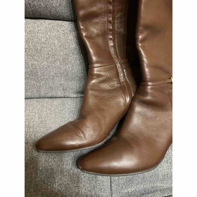 COLE HAAN 本革 サイドジップ ロングブーツ US7 24cm