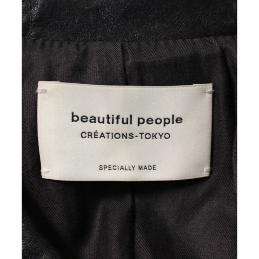 beautiful people(ビューティフルピープル)のbeautiful people ライダース 130(XS位) 黒 【古着】【中古】 レディースのジャケット/アウター(ライダースジャケット)の商品写真