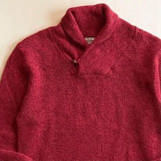 エルエルビーン(L.L.Bean)の70sヴィンテージ古着　エルエルビーン　ウール混ニット　ショールカラー　メランジ(ニット/セーター)