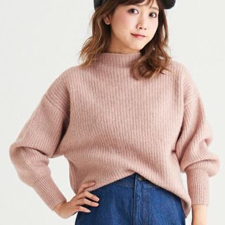 マジェスティックレゴン(MAJESTIC LEGON)のハイネック ピンクニット(ニット/セーター)