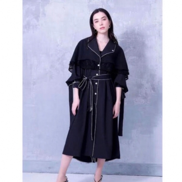 Riu Chiffon layered race trench coat